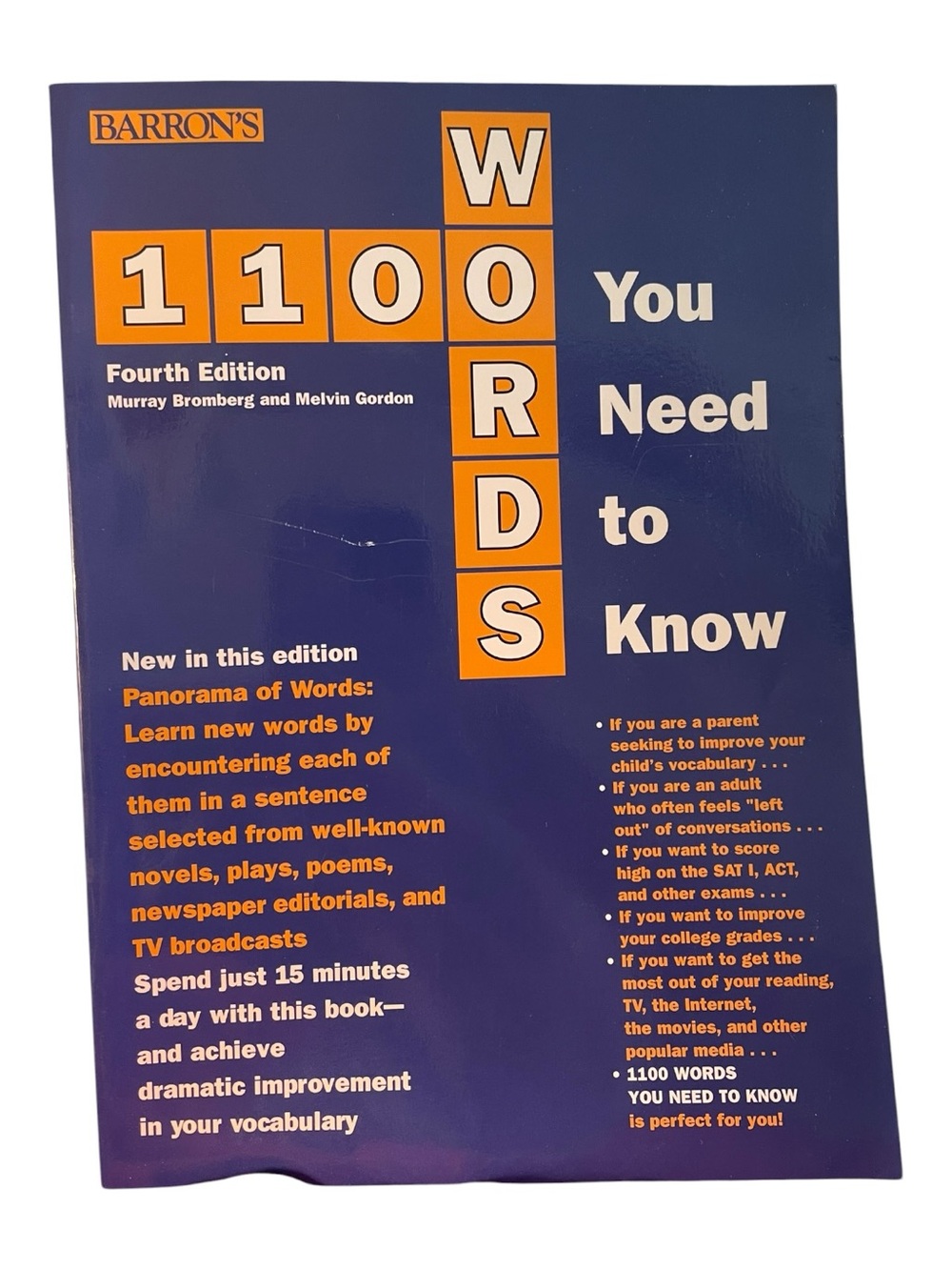 Barron's 1100 Words You Need to Know Fourth Edition 2000 Vocabulary Study Guide